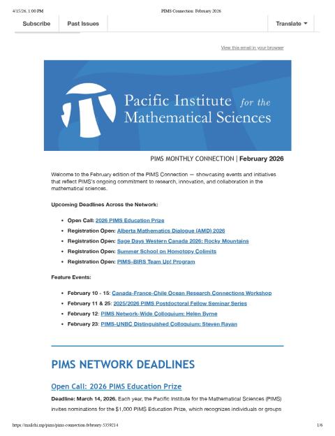 PIMS Connection February 2026